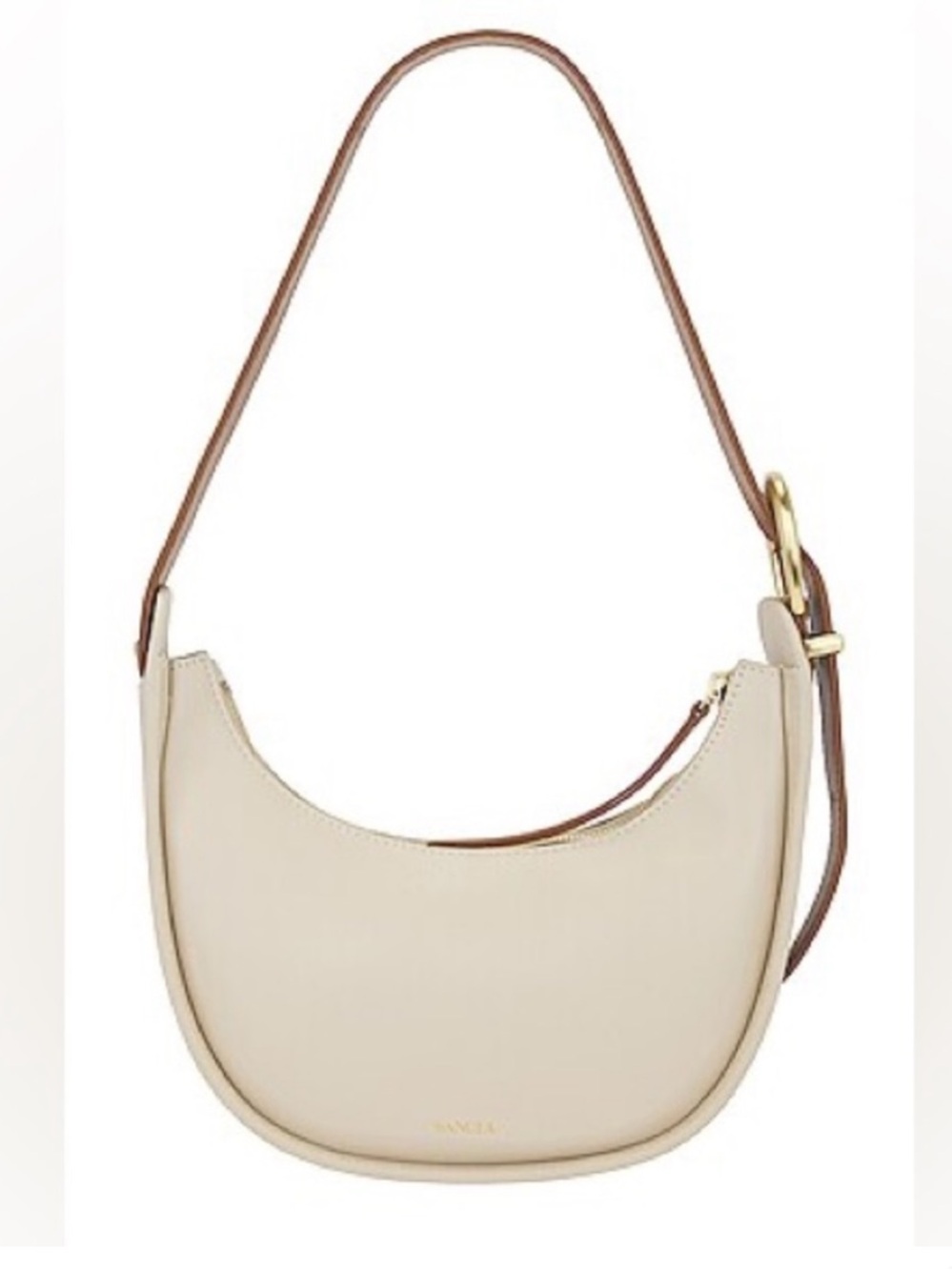 Sancia Cream and Tan Yvette Leather Shoulder Bag